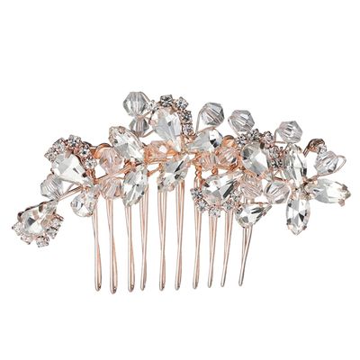 Baluue Wedding Elegant Headdress Rhinestone Crystal Alloy Comb Lady Chic Headdress Special Shape Lightweight for Wedding Day Party Festival Anniversary