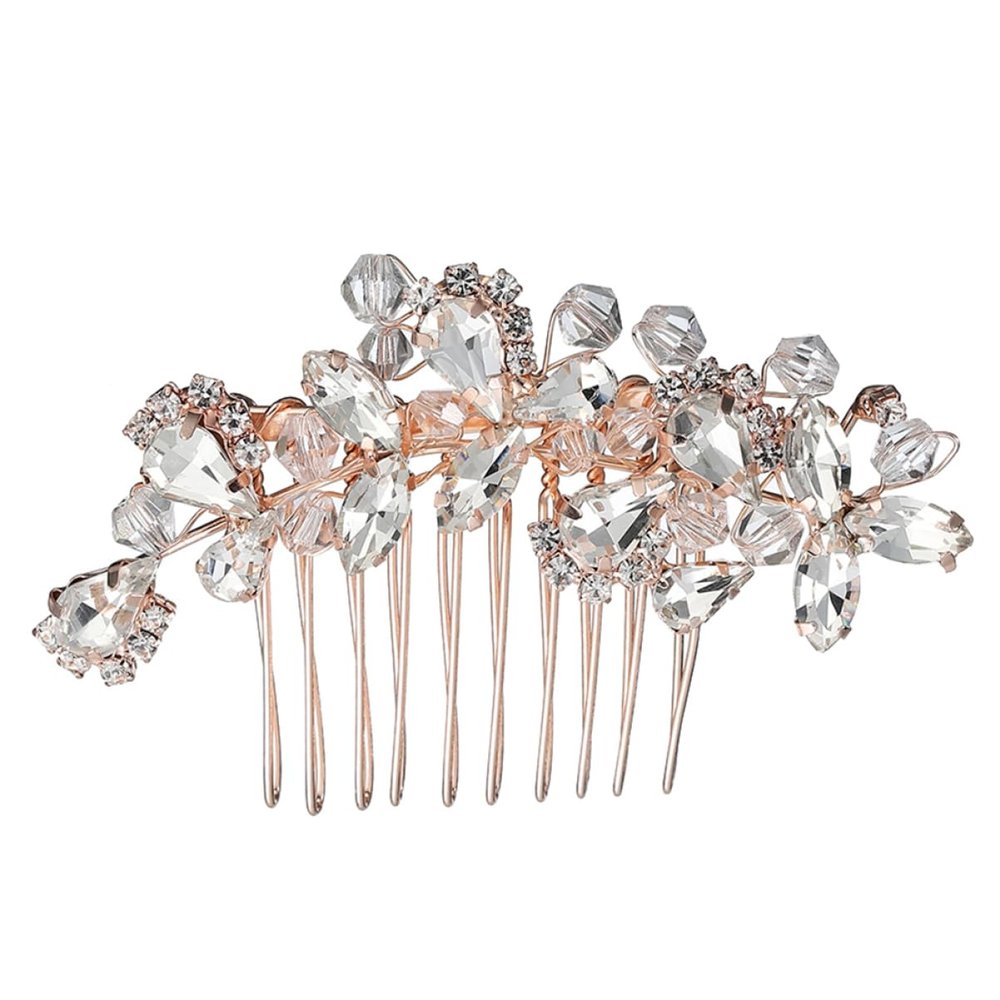 Baluue Wedding Elegant Headdress Rhinestone Crystal Alloy Comb Lady Chic Headdress Special Shape Lightweight for Wedding Day Party Festival Anniversary