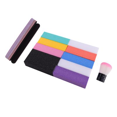 VINTORKY Essential Nail Art Supplies 1 Brush 6 Strips 10 Blocks Manicure Files Set