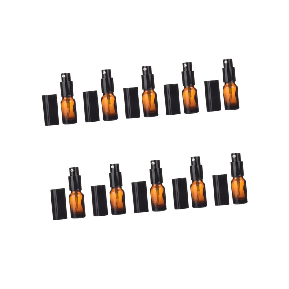 FOYTOKI 10Pcs Brown Glass Emulsion Bottles for Travel Use and Outdoor