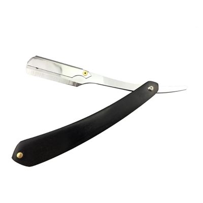 NOLITOY Vintage Style Metal Shaver Men Manual Razor Black Wooden Handle Safe for Beard Sideburns Fine Hair