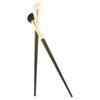 IWOWHERO 2pcs Nose Contour Makeup Brush Portable Applicators for Precise Nose Shadowing for Women Makeup Featuring Green Wooden Handles with Bristles view 1