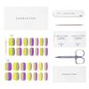 DANNI & TONI Semi Cured Gel Nail Strips Purple Green Yellow Ombre (Lavender Breeze) Magnetic Cat Eye Multicolored Gel Nail Wraps 28 Stickers view 4