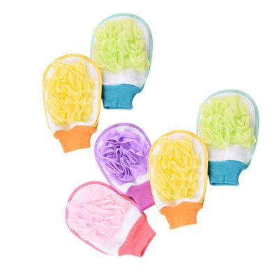 Baluue 6pcs Exfoliating Bath Gloves for Men Women Single Side Scrub Mitts for Dead Skin Removal Material for Easy Use Shower Bath Random Color