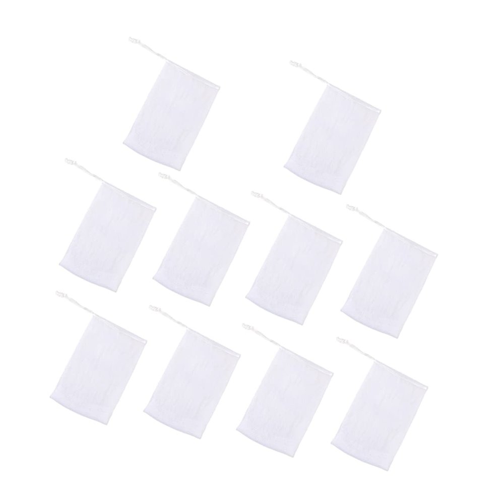 Baluue Multi-purpose Soap Foaming Nets 10pcs Set Cleansing Maker Handmade White Easy Creation