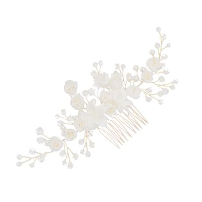 Beatifufu Bridal Wedding Headwear Vintage Hair Comb Gold Bridal Accessory Flower Headband for Wedding Party Theme