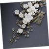 Beatifufu Bridal Wedding Headwear Vintage Hair Comb Gold Bridal Accessory Flower Headband for Wedding Party Theme view 4