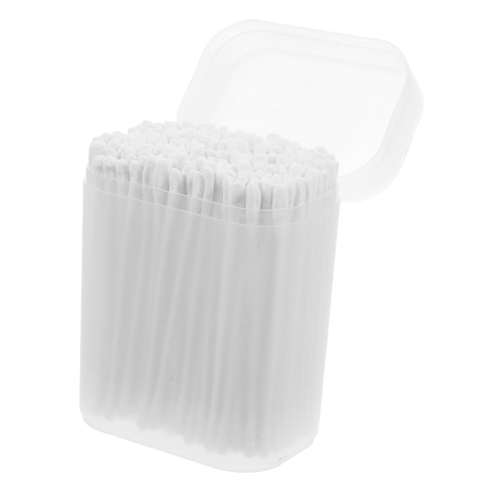 Baluue 200pcs Care Cotton Buds Dual Heads Gentle Cotton Swabs for Makeup Cleaning and Care Safe and Convenient Storage Box