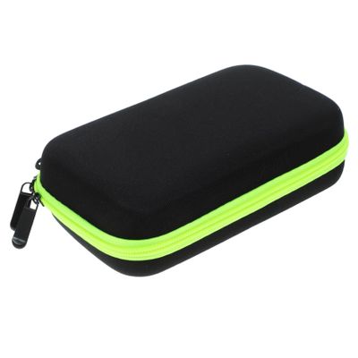 TOVINANNA Portable Eva Shaver Organizer Double Zipper Design Travel Storage Bag for and Accessories Extra Mesh Pocket Green Zippered Case