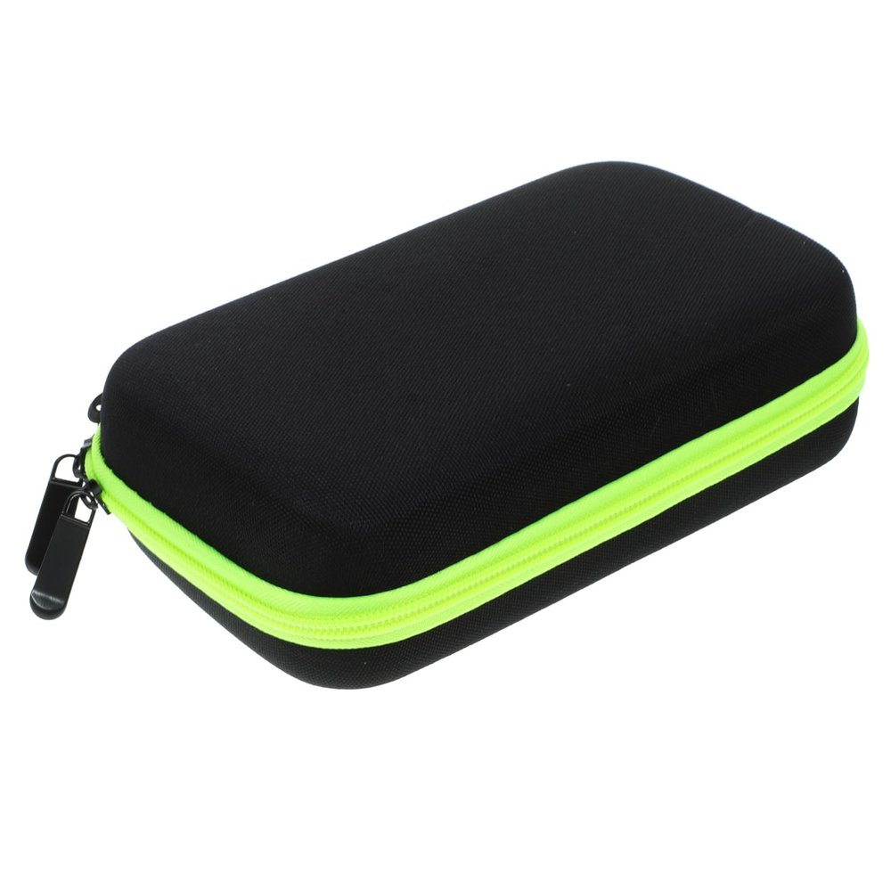 TOVINANNA Portable Eva Shaver Organizer Double Zipper Design Travel Storage Bag for and Accessories Extra Mesh Pocket Green Zippered Case