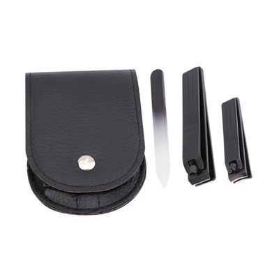Beatifufu 3pcs Ergonomic Nail Clipper Set Black Nail Trimmer File for Manicure for Daily Use Friends Family