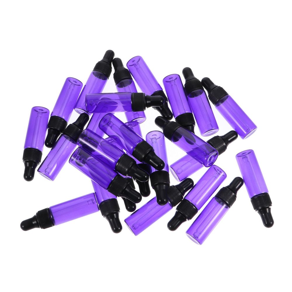 minkissy 30pcs Essential Oil Glass Bottles Dropper Bottles Leakproof Containers for Travel Diy