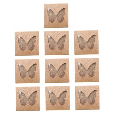 OHPHCALL 30pcs Square Eyelash Storage Box Butterfly Hollow Design Gold Window Neat Organizer for False Eyelashes for Makeup Artists and Personal Use