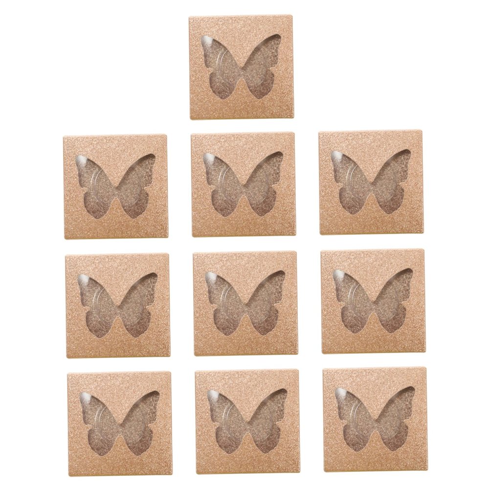 OHPHCALL 30pcs Square Eyelash Storage Box Butterfly Hollow Design Gold Window Neat Organizer for False Eyelashes for Makeup Artists and Personal Use