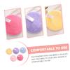 AUTSUPPL 5pcs Reusable Makeup Remover Pads Soft Rounded Face Cleansing for Gentle Exfoliation and Makeup Removal Washable Cosmetic Tools in Yellow Pink view 3