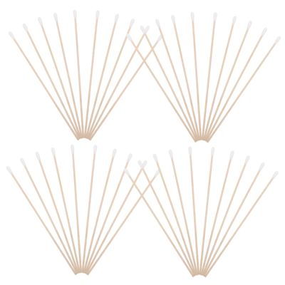 Baluue Long Wood Handle Cotton Swabs for Ear Cleaning and Makeup Removal Hypoallergenic Medical Cotton Buds Soft Round Tips for Wound Care and Cosmetic Use