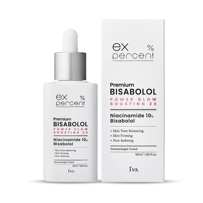 I'VEL EX.PERCENT BISABOLOL Ampoule For Face with niacinamide10% for bright and supple skin, Improve skin pores, melanin, and moisturizing, 50ml