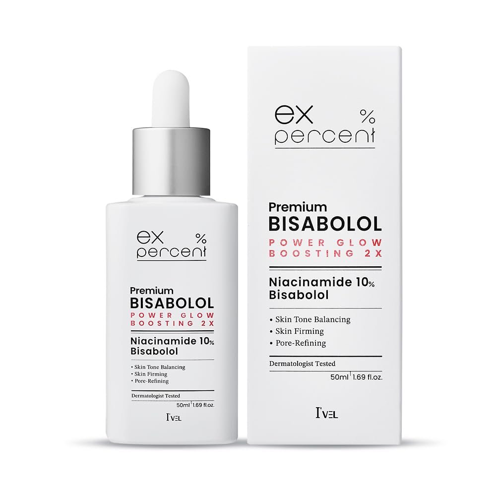 I'VEL EX.PERCENT BISABOLOL Ampoule For Face with niacinamide10% for bright and supple skin, Improve skin pores, melanin, and moisturizing, 50ml