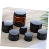WOONEKY 6sets Glass Cream Bottles Multipurpose Sub Containers for Facial Cream Ointment and Makeup Jars Black Caps Compact and Portable for Travel Skincare view 4