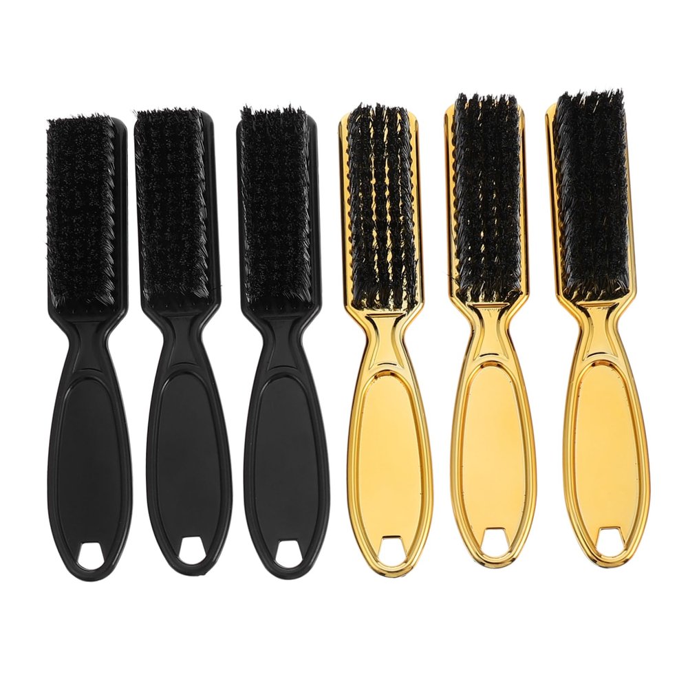 Baluue 6pcs Nylon Hairdressing Cleaning Brush for Barbers Neck Hair Duster Handle for Hair and Beard Grooming for Salon and Home Use