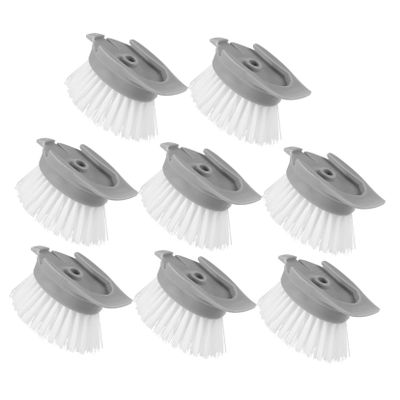 PLAFOPE 8pcs Handle Kitchen Brush Replacement Easy Detachable Cleaning Brush Accessories for Dishwashing Convenient Installation for Home Use