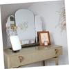 Baluue Rotatable Tabletop Makeup Mirror Durable Desktop Cosmetic Mirror with Elegant Design for Bathroom Dresser and Bedroom Use Stable Base for Steady Viewing view 3