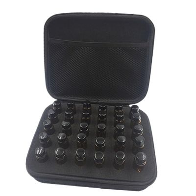 Baluue Portable Essential Oil Storage Case 30 Essential Oils Bottles Holder Black Organizer Box