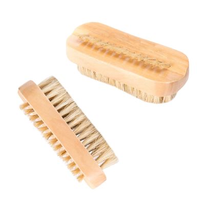 HAPINARY 5pcs Pig Mane Cleaning Brush for Hand Washing Nail Care and Household Cleaning Lotus Wood and Bristles for Dirt Removal