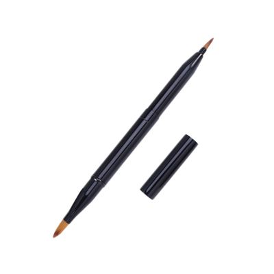 Baluue Dicephalous Lip Brushes for Makeup Dual-ended Applicator Wands for Lipstick and Gloss Compact and Portable Tool for Lip Application Black