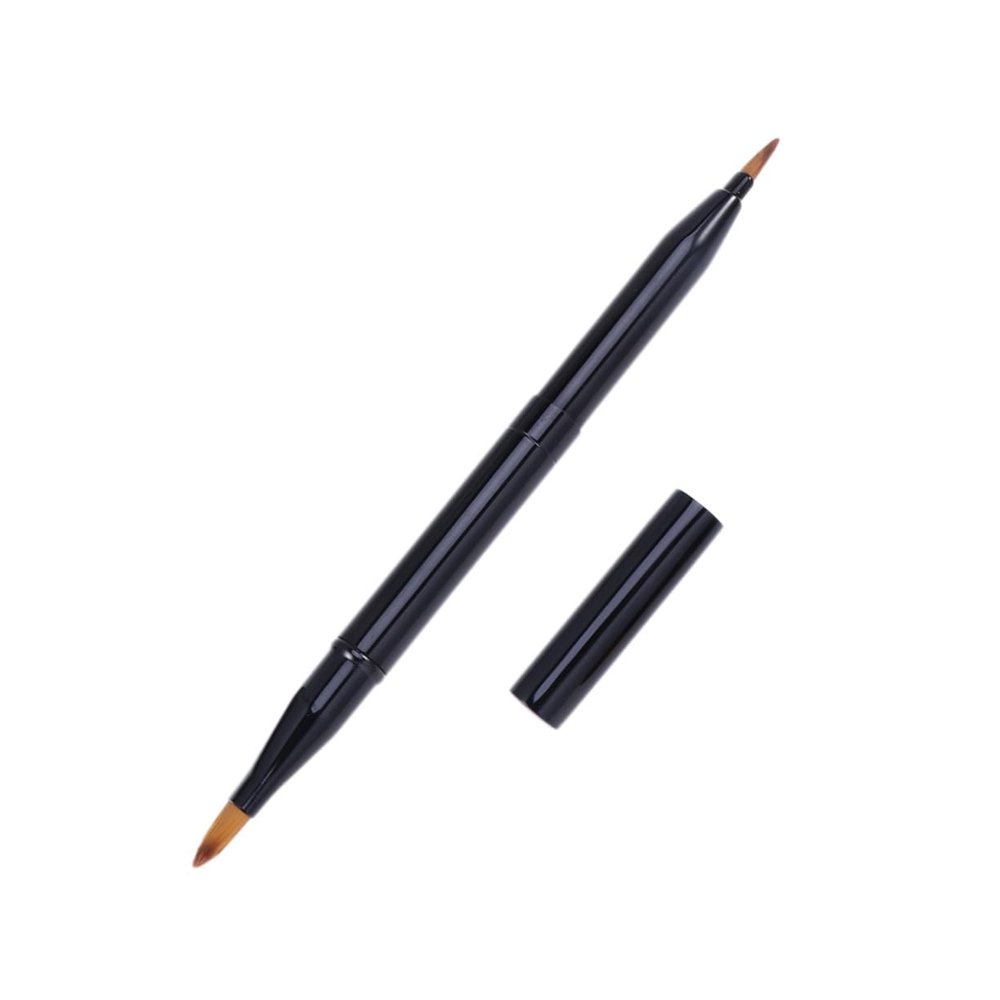 Baluue Dicephalous Lip Brushes for Makeup Dual-ended Applicator Wands for Lipstick and Gloss Compact and Portable Tool for Lip Application Black