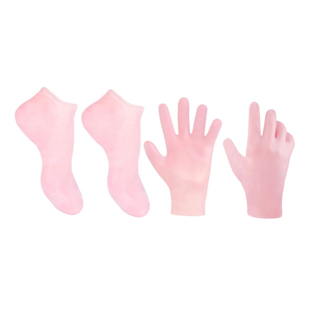 AUTSUPPL 1set Moisturizing Foot Care Socks and Gloves Set Exfoliating and Hydrating Treatment for Dry Cracked Skin for Home Use Pink Socks s Gloves