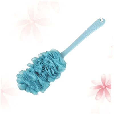 Baluue Gauze Bath Brush Handle Lightweight Exfoliating Shower Sponge for Hard Reach Areas for Skin Types Random Variation