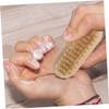Gogogmee 4pcs Double-sided Boar Bristle Nail Brush Natural Wooden Fingernail Cleaner for Manicure and Pedicure Gentle Cleaning Brush for Home and Travel Use view 4