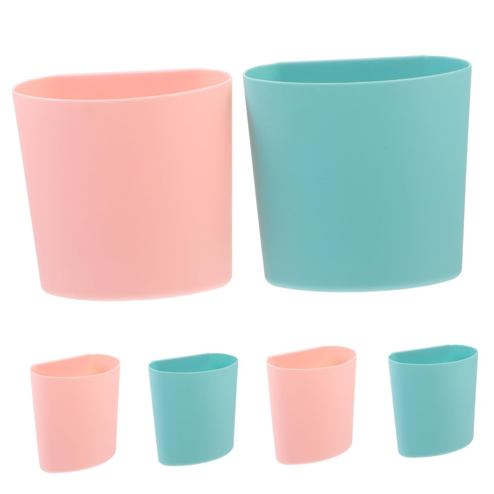 COLLBATH 6pcs Plastic Storage Bucket Hanging Trash Bucket for Home Salon Cart Attachment