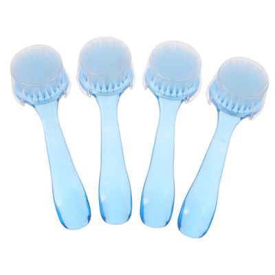 COLLBATH 4pcs Round Head Nail Brush for Esthetician Facial Cleaning Nail Dust Polish Cleanup