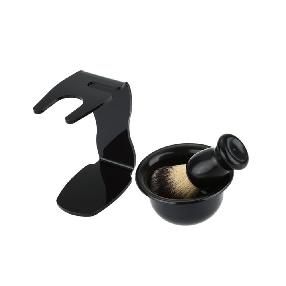 NOLITOY Badger Hair Shaving Brush Plastic Bowl Beard Brush Set Razor Stand Travel Shaving Kit