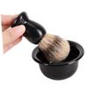 NOLITOY Badger Hair Shaving Brush Plastic Bowl Beard Brush Set Razor Stand Travel Shaving Kit view 2