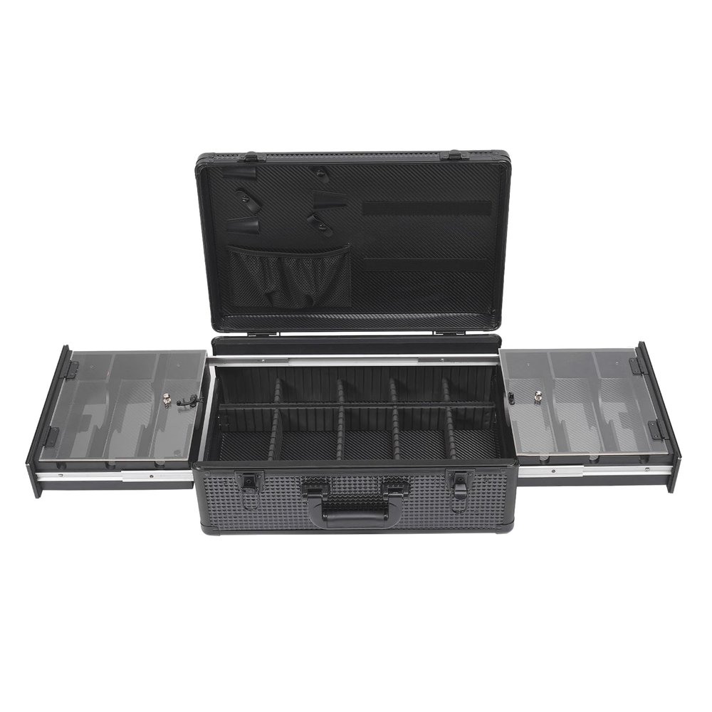 Beauty Professional Barber Case, Barber Travel Case, Aluminum Makeup Case, Hairdressing Toolbox, Barber Briefcase Toolbox for Hair Stylist, Pet Groomer, Makeup Artist