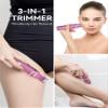 unibono 3-in-1 Electric Razor for Women - Waterproof Bikini Trimmer,Rechargeable Electric Shaver for Lady,Pubic Hair Trimmer Women,Personal Trimmer Groomer for Body Hair (Rose Red, RR-1) view 2