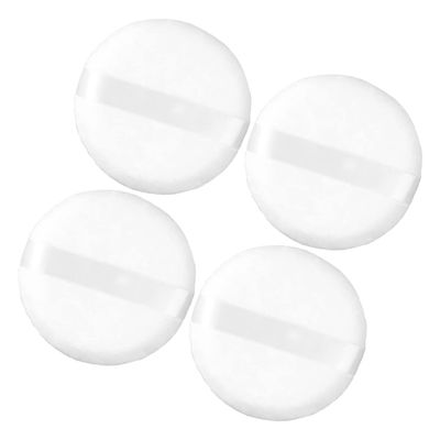 WOONEKY 4pcs Large Velour Powder Puff for Makeup Application Soft Powder Tool Skin-friendly Round Design for Smooth Finish