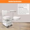 BAIODNB Manicure Pedicure Chair Nail Table, Rolling Salon Pedicure Station Unit Chair Adjustable Nail Desk Workstation, Professional Salon Trolley Beauty Spa Massage Stool with Drawers (White) view 2