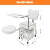 BAIODNB Manicure Pedicure Chair Nail Table, Rolling Salon Pedicure Station Unit Chair Adjustable Nail Desk Workstation, Professional Salon Trolley Beauty Spa Massage Stool with Drawers (White) view 4