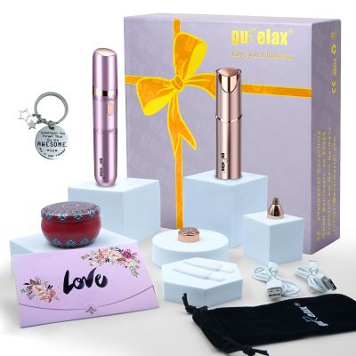 Electric Beauty Epilator+Facial Hair Remover for Women, Hair Removal Device Gift Set, Portable Epilation System, Painless Shaver for Body Face Chin Lip