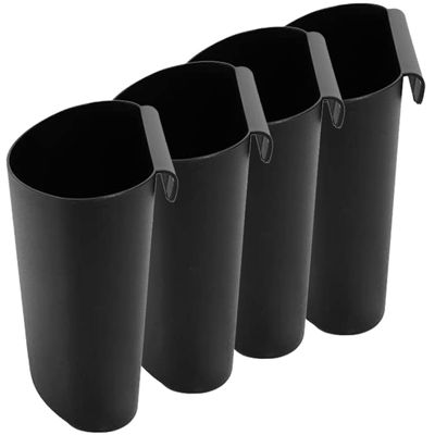 Parliky 8pcs Black Rolling Cart Hanging Cup Storage Bin for Salon Utility Hanging Trash Bucket for Tattooing Supplies