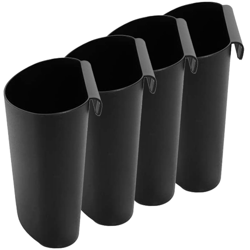 Parliky 8pcs Black Rolling Cart Hanging Cup Storage Bin for Salon Utility Hanging Trash Bucket for Tattooing Supplies