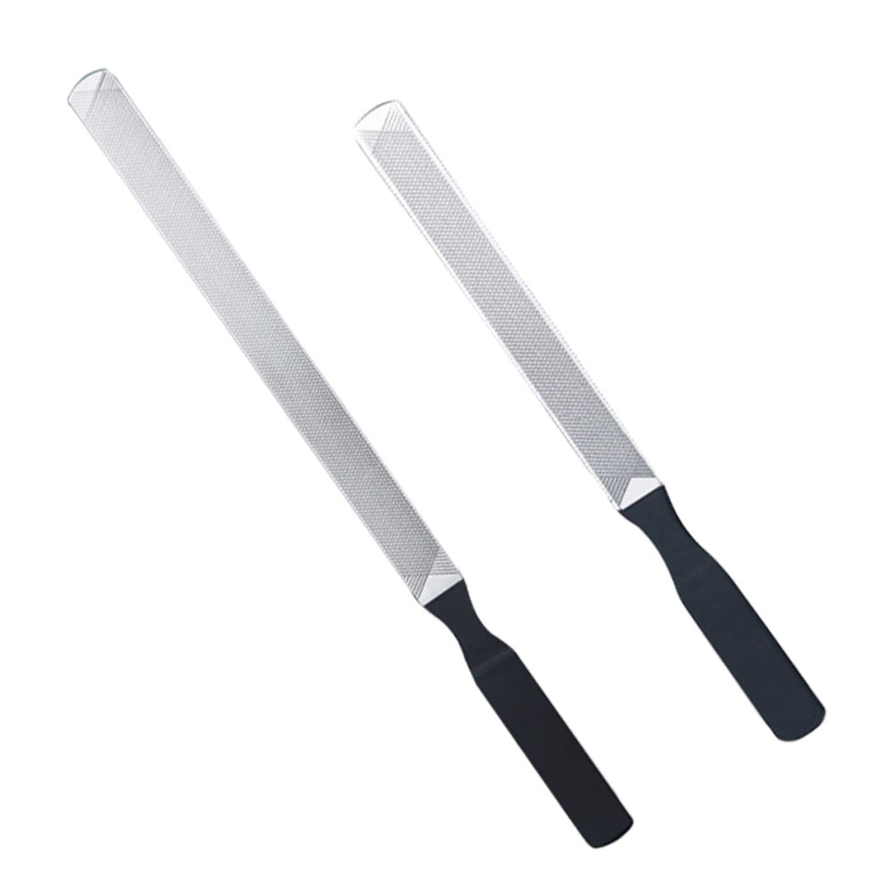 WOONEKY 2pcs Stainless Nail Files for Thick Nails for Manicure and Pedicure Durable and Wear-Resistant for Salon and Home Use