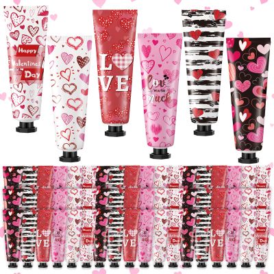 72 Pcs Valentine's Day Hand Cream Gift Bulk Valentine Gift Basket Stuffers Love Heart Moisturizing Galentine's Hand Lotion Bulk Small Dry Cracked Care Cream for Women Friends Seniors Clients, 30 ml
