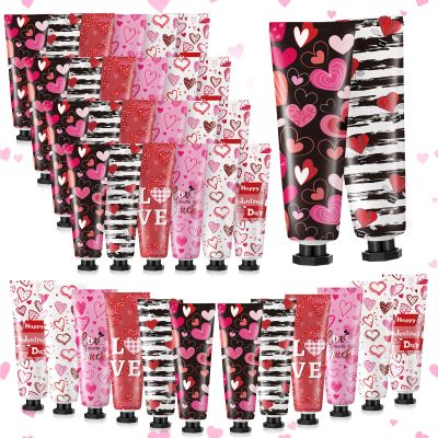 36 Pcs Valentine's Day Hand Cream Gift Bulk Valentine Gift Basket Stuffers Love Heart Moisturizing Galentine's Hand Lotion Bulk Small Dry Cracked Care Cream for Women Friends Seniors Clients, 30 ml