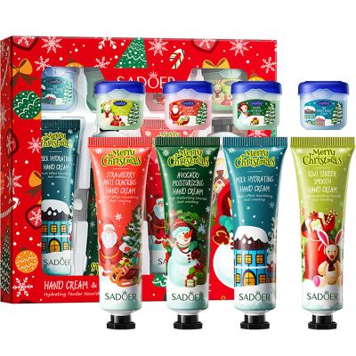 8Pcs Christmas Hand Cream Lip Balm Gift Set,Deep Moisturizing Lip Mask Hand Lotion Cream Travel SetDeep Moisture, Moisturize Lips, Lubricate Hands for Women Mom Girls