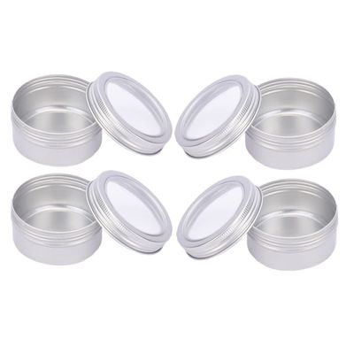 Beatifufu 6pcs Mini Aluminum Boxes for Cosmetics Round Containers Seamless Lid Closure for Creams Ointments and Makeup Storage Portable for Travel and Camping